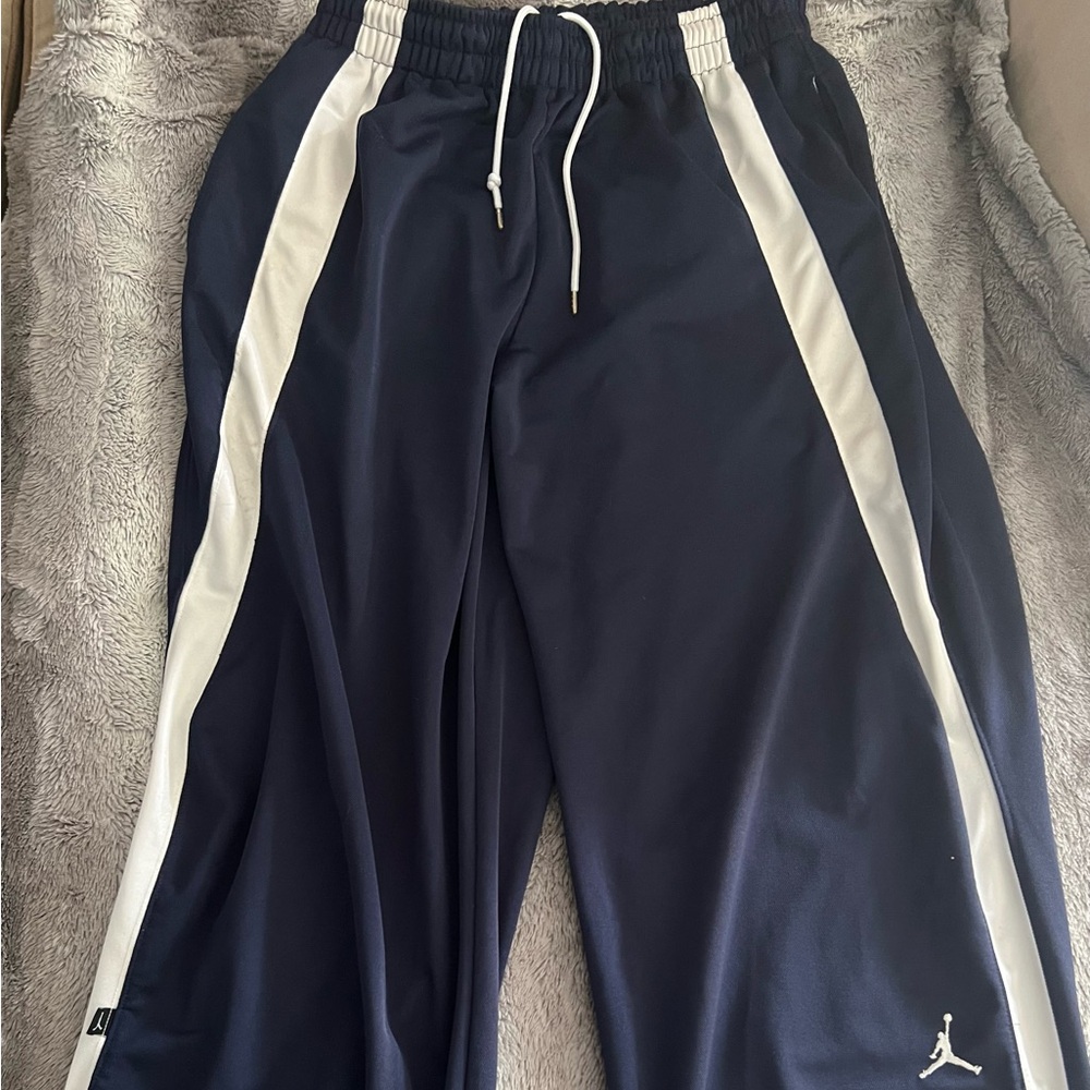 Jordan Men's Dark Blue Joggers with White Stripes